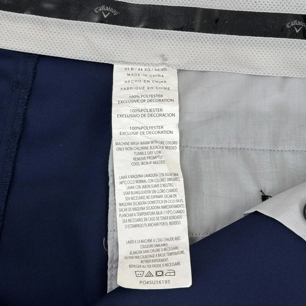 Callaway Shorts Mens 44 Blue Golf Chino Performance Microfiber Casual Flat Front